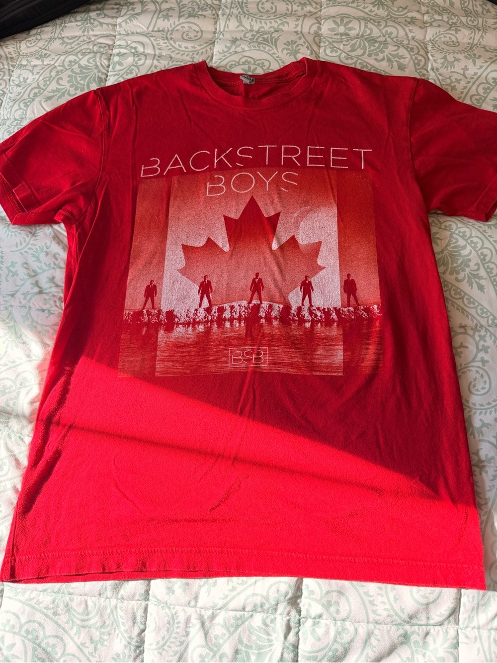 Red Backstreet boys Graphic Band Tee